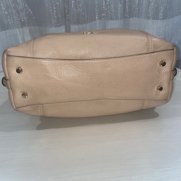 COACH Lenox Handbag In Taupe Pebbled Leather Satchel - Picture 5 of 7